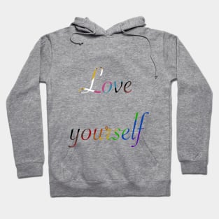 Love yourself- Intersex inclusive pride flag lettering Hoodie
